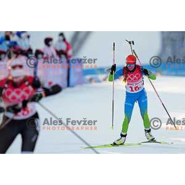 Polona Klemencic of Slovenia competes in Biathlon Mixed Relay 4x6 km in Zhangjiakou, Beijing 2022 Winter Olympic Games, China on February 5, 2022