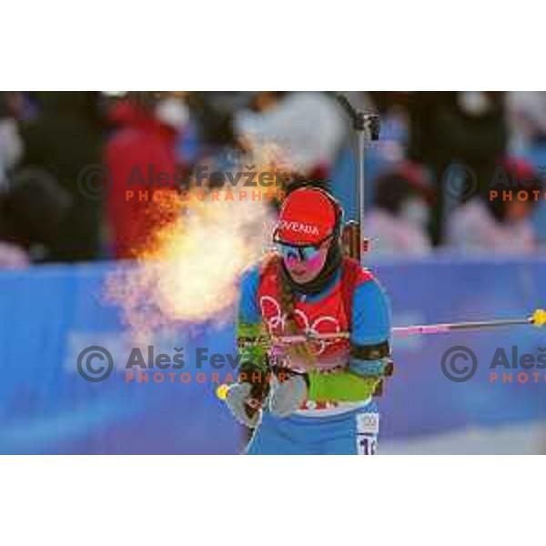 Polona Klemencic of Slovenia competes in Biathlon Mixed Relay 4x6 km in Zhangjiakou, Beijing 2022 Winter Olympic Games, China on February 5, 2022