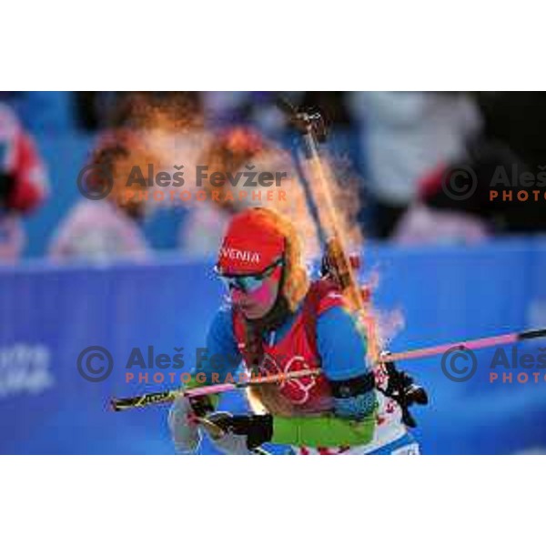 Polona Klemencic of Slovenia competes in Biathlon Mixed Relay 4x6 km in Zhangjiakou, Beijing 2022 Winter Olympic Games, China on February 5, 2022