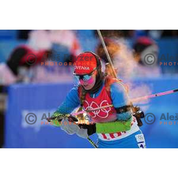 Polona Klemencic of Slovenia competes in Biathlon Mixed Relay 4x6 km in Zhangjiakou, Beijing 2022 Winter Olympic Games, China on February 5, 2022