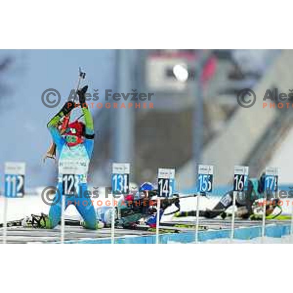 Ziva Klemencic of Slovenia competes in Biathlon Mixed Relay 4x6 km in Zhangjiakou, Beijing 2022 Winter Olympic Games, China on February 5, 2022 
