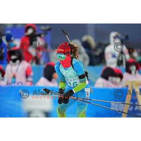 Ziva Klemencic of Slovenia competes in Biathlon Mixed Relay 4x6 km in Zhangjiakou, Beijing 2022 Winter Olympic Games, China on February 5, 2022 