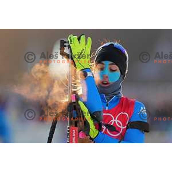 Lisa Vitozzi (ITA) at Biathlon Mixed Relay 4x6 km in Zhangjiakou, Beijing 2022 Winter Olympic Games, China on February 5, 2022