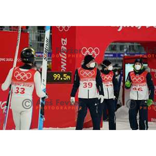 Of Slovenia Men’s Ski jumping Olympic team in Zhangjiakou venue of Beijing 2022 Winter Olympic Games, China on February 6, 2022