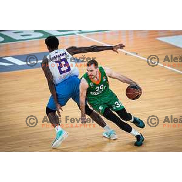 Zoran Dragic in action during ABA league basketball match between Cedevita Olimpija and Igokea in Arena Stozice, Ljubljana, Slovenia on February 6, 2022. Photo: Jure Banfi/www.alesfevzer.com