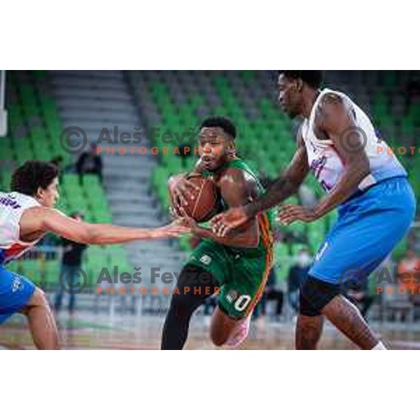 Jacob Pullen in action during ABA league basketball match between Cedevita Olimpija and Igokea in Arena Stozice, Ljubljana, Slovenia on February 6, 2022. Photo: Jure Banfi/www.alesfevzer.com