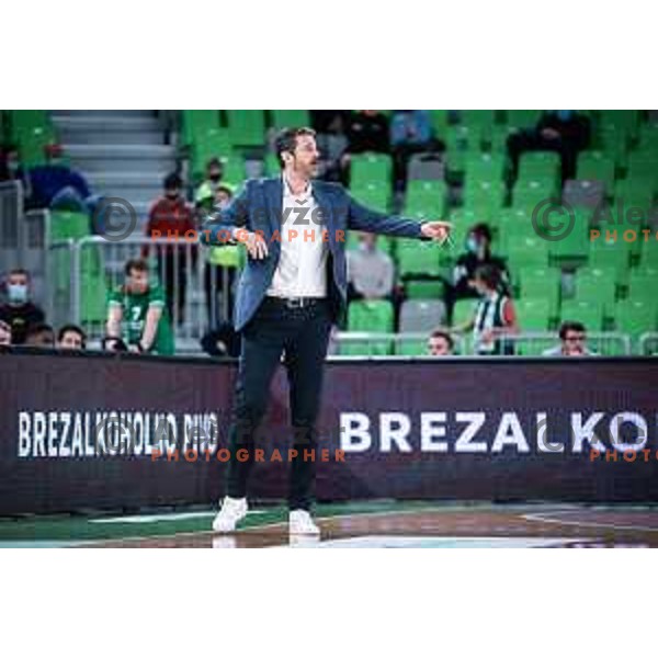 Jurica Golemac, head coach of Cedevita Olimpija during ABA league basketball match between Cedevita Olimpija and Igokea in Arena Stozice, Ljubljana, Slovenia on February 6, 2022. Photo: Jure Banfi/www.alesfevzer.com