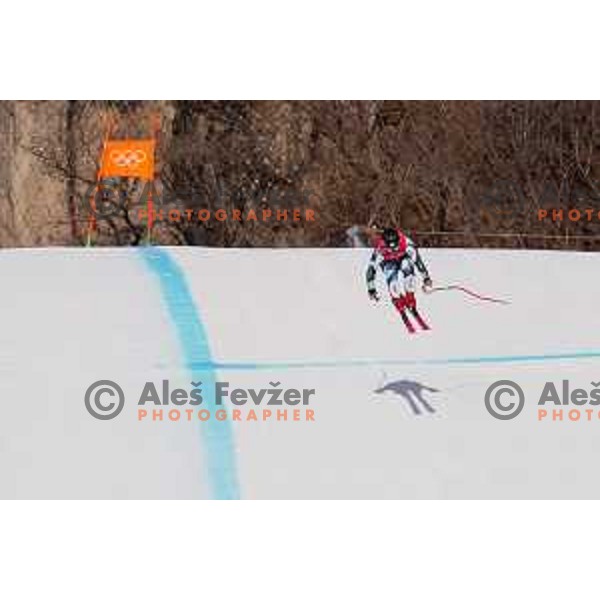 Miha Hrobat (SLO) competes in Men’s Downhill in Yanging National Alpine Centre during Beijing 2022 Winter Olympic Games, China on February 7, 2022