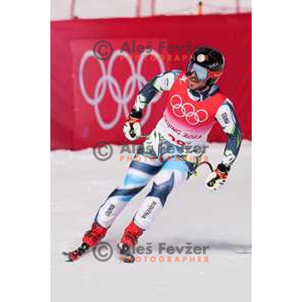 Miha Hrobat (SLO) competes in Men’s Downhill in Yanging National Alpine Centre during Beijing 2022 Winter Olympic Games, China on February 7, 2022