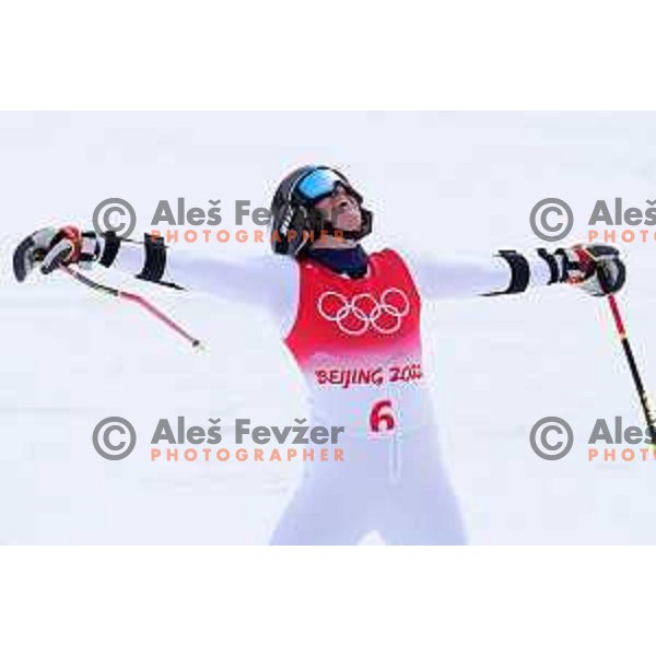 Sara Hector (SWE), winner of Women’s Giant Slalom in Yanging National Alpine Centre during Beijing 2022 Winter Olympic Games, China on February 7, 2022