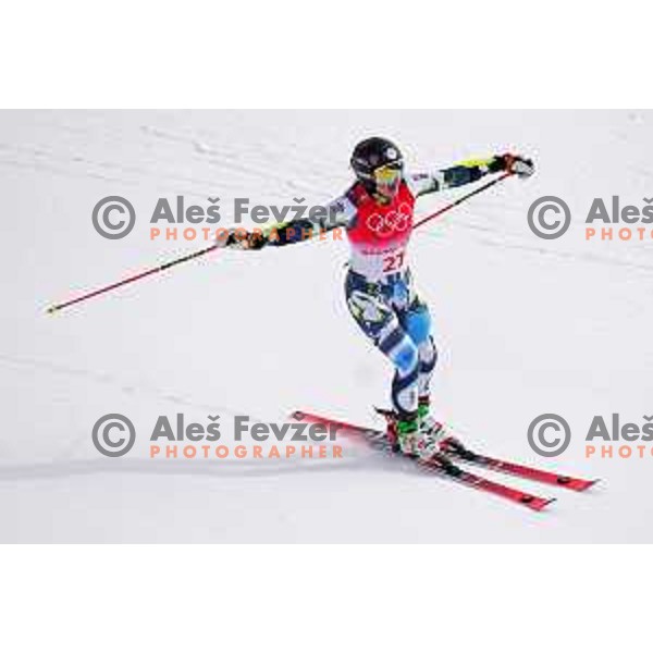 Tina Robnik of Slovenia skiing in the second run of Women’s Giant Slalom in Yanging National Alpine Centre during Beijing 2022 Winter Olympic Games, China on February 7, 2022