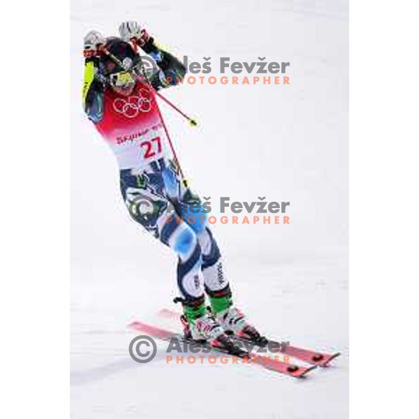 Tina Robnik of Slovenia skiing in the second run of Women’s Giant Slalom in Yanging National Alpine Centre during Beijing 2022 Winter Olympic Games, China on February 7, 2022