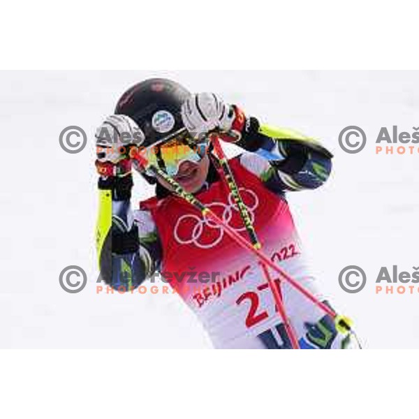 Tina Robnik of Slovenia skiing in the second run of Women’s Giant Slalom in Yanging National Alpine Centre during Beijing 2022 Winter Olympic Games, China on February 7, 2022