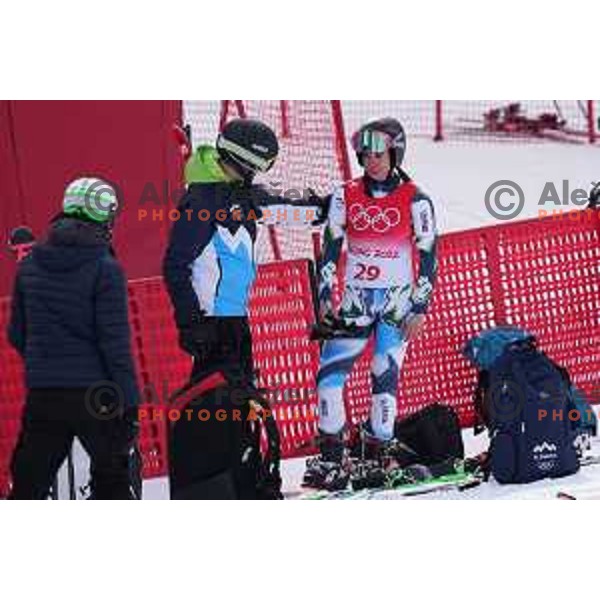 Andreja Slokar of Slovenia after she crashed in the second run of Women’s Giant Slalom in Yanging National Alpine Centre during Beijing 2022 Winter Olympic Games, China on February 7, 2022