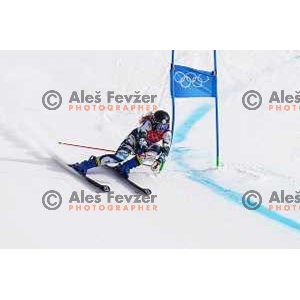 Ana Bucik of Slovenia skiing in the second run of Women’s Giant Slalom in Yanging National Alpine Centre during Beijing 2022 Winter Olympic Games, China on February 7, 2022