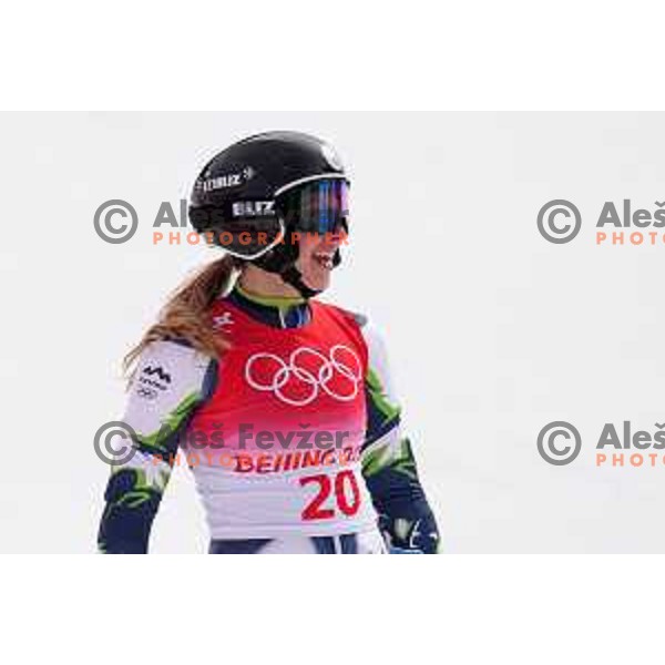 Ana Bucik of Slovenia skiing in the second run of Women’s Giant Slalom in Yanging National Alpine Centre during Beijing 2022 Winter Olympic Games, China on February 7, 2022