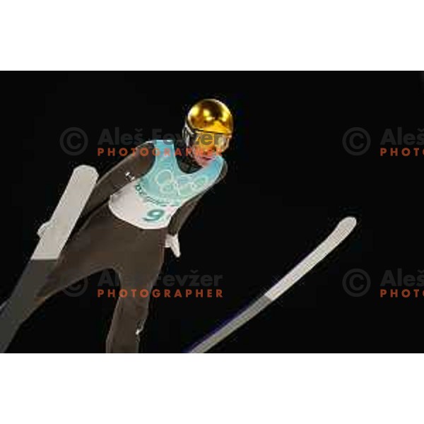 Timi Zajc of Slovenia Ski jumping Olympic team, winner in Mix Team Competition in Zhangjiakou venue of Beijing 2022 Winter Olympic Games, China on February 7, 2022