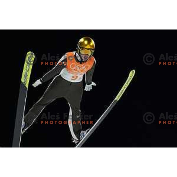Ursa Bogataj of Slovenia Ski jumping Olympic team, winner in Mix Team Competition in Zhangjiakou venue of Beijing 2022 Winter Olympic Games, China on February 7, 2022