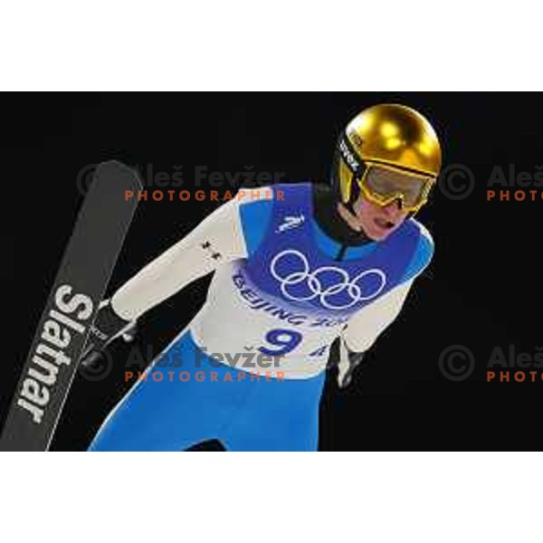Peter Prevc of Slovenia Ski jumping Olympic team, winner in Mix Team Competition in Zhangjiakou venue of Beijing 2022 Winter Olympic Games, China on February 7, 2022