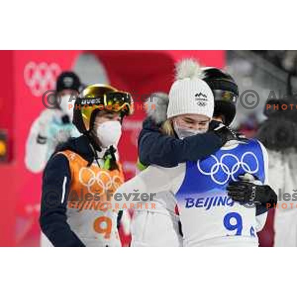 Nika Kriznar and Peter Prevc of Slovenia Ski jumping Olympic team, winners of Mix Team Competition in Zhangjiakou venue of Beijing 2022 Winter Olympic Games, China on February 7, 2022