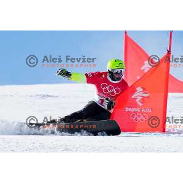 Tim Mastnak (SLO) competes in Men\'s Snowboard Parallel Giant Slalom in Zhangjiakou Genting Snow Park, Beijing 2022 Winter Olympic Games, China on February 8, 2022