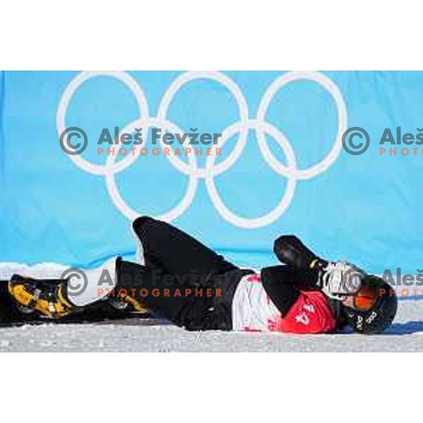 Gloria Kotnik of Slovenia, Olympic Bronze medalist in Women\'s Snowboard Parallel Giant Slalom in Zhangjiakou Genting Snow Park, Beijing 2022 Winter Olympic Games, China on February 8, 2022