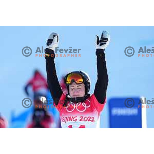 Gloria Kotnik of Slovenia, Olympic Bronze medalist in Women\'s Snowboard Parallel Giant Slalom in Zhangjiakou Genting Snow Park, Beijing 2022 Winter Olympic Games, China on February 8, 2022