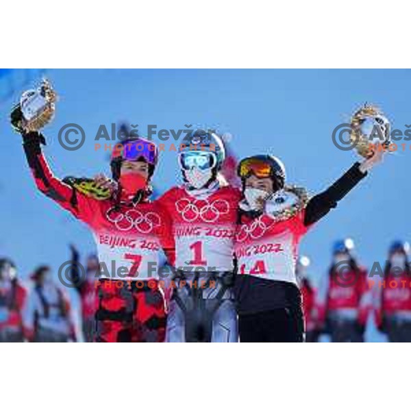 Gloria Kotnik of Slovenia, Olympic Bronze medalist in Women\'s Snowboard Parallel Giant Slalom in Zhangjiakou Genting Snow Park, Beijing 2022 Winter Olympic Games, China on February 8, 2022