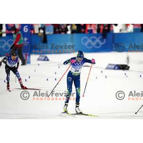 Anamarija Lampic competes in Women\'s Cross-Country Sprint Free at Beijing 2022 Winter Olympic Games, China on February 8, 2022