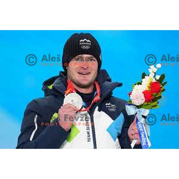 Tim Mastnak of Slovenia, Olympic Silver medalist in Snowboard Parallel Giant Slalom in Zhangjiakou Genting Snow Park, Beijing 2022 Winter Olympic Games, China on February 8, 2022