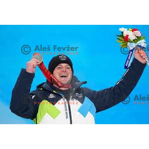 Tim Mastnak of Slovenia, Olympic Silver medalist in Snowboard Parallel Giant Slalom in Zhangjiakou Genting Snow Park, Beijing 2022 Winter Olympic Games, China on February 8, 2022