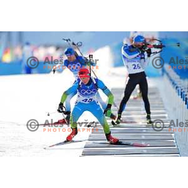 Miha Dovzan (SLO) competes in Biathlon Men’s 20 km at Beijing 2022 Winter Olympic Games, China on February 8, 2022