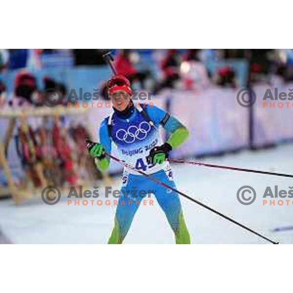 Miha Dovzan (SLO) competes in Biathlon Men’s 20 km at Beijing 2022 Winter Olympic Games, China on February 8, 2022