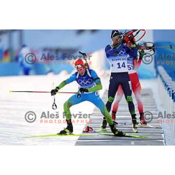 Lovro Planko (SLO) competes in Biathlon Men’s 20 km at Beijing 2022 Winter Olympic Games, China on February 8, 2022