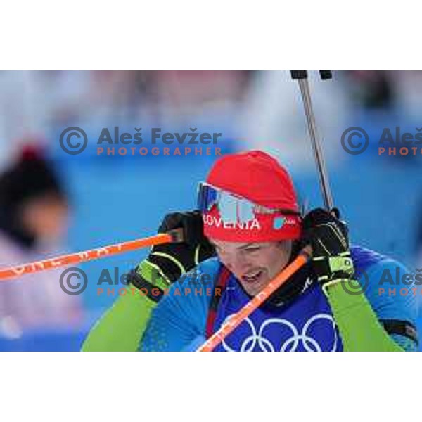Rok Trsan (SLO) competes in Biathlon Men’s 20 km at Beijing 2022 Winter Olympic Games, China on February 8, 2022