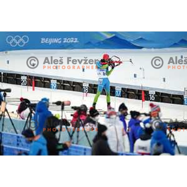 Rok Trsan (SLO) competes in Biathlon Men’s 20 km at Beijing 2022 Winter Olympic Games, China on February 8, 2022