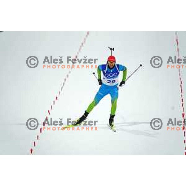 Jakov Fak (SLO) competes in Biathlon Men’s 20 km at Beijing 2022 Winter Olympic Games, China on February 8, 2022