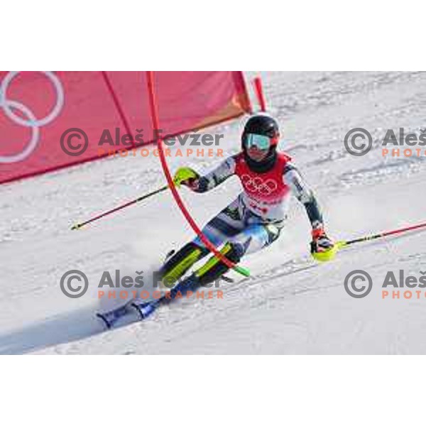 Meta Hrovat (SLO) skiing in the first run of Women\'s Slalom in Yanging National Alpine Centre, Beijing 2022 Winter Olympic Games, China on February 9, 2022
