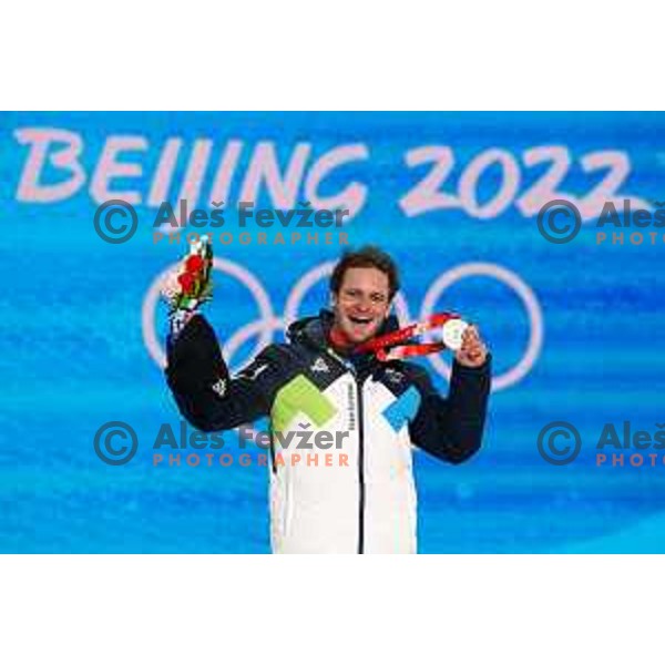 Tim Mastnak of Slovenia, Olympic Silver medalist in Snowboard Parallel Giant Slalom in Zhangjiakou Genting Snow Park, Beijing 2022 Winter Olympic Games, China on February 8, 2022