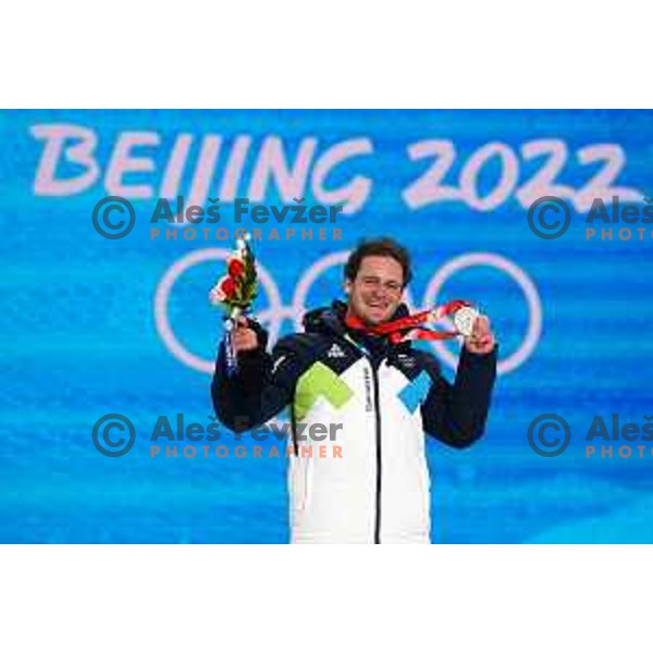 Tim Mastnak of Slovenia, Olympic Silver medalist in Snowboard Parallel Giant Slalom in Zhangjiakou Genting Snow Park, Beijing 2022 Winter Olympic Games, China on February 8, 2022