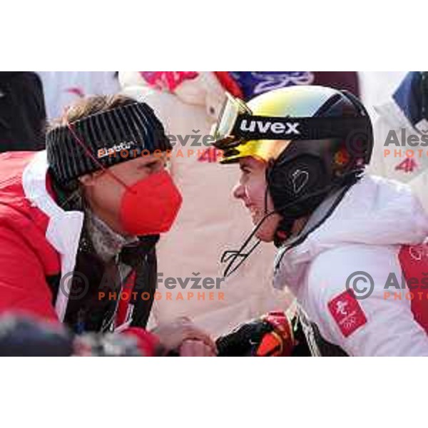Katharina Liensberger (AUT), second placed at Women\'s Slalom in Yanging National Alpine Centre, Beijing 2022 Winter Olympic Games, China on February 9, 2022