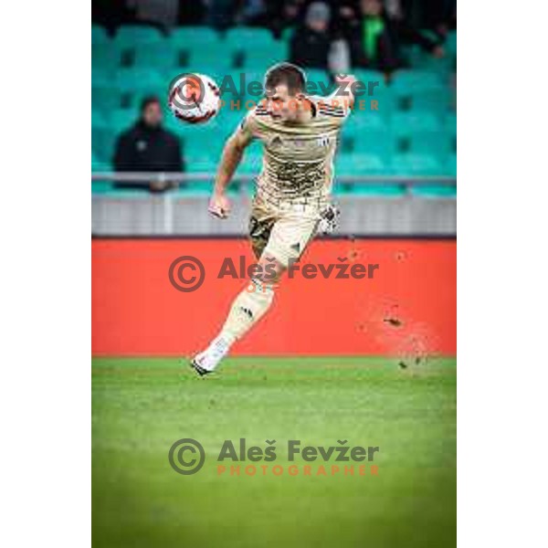 Klemen Sturm in action during Prva liga Telemach football match between Olimpija and Mura in Stozice, Ljubljana, Slovenia on February 9, 2022. Photo: Jure Banfi/www.alesfevzer.com