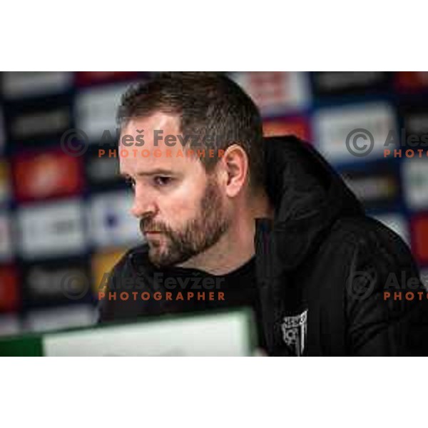 Damir Contala, head coach of Mura at the press conference after Prva liga Telemach football match between Olimpija and Mura in Stozice, Ljubljana, Slovenia on February 9, 2022. Photo: Jure Banfi/www.alesfevzer.com