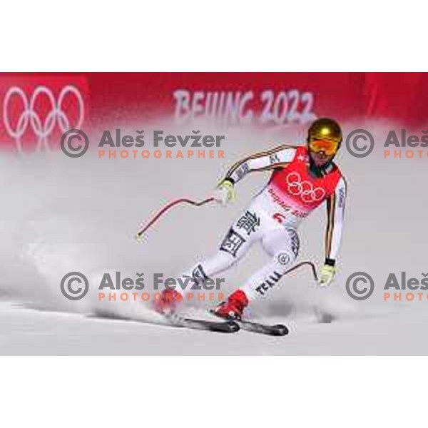 Andreas Sander (GER) competes in Men’s Downhill in Yanging National Alpine Centre during Beijing 2022 Winter Olympic Games, China on February 7, 2022 