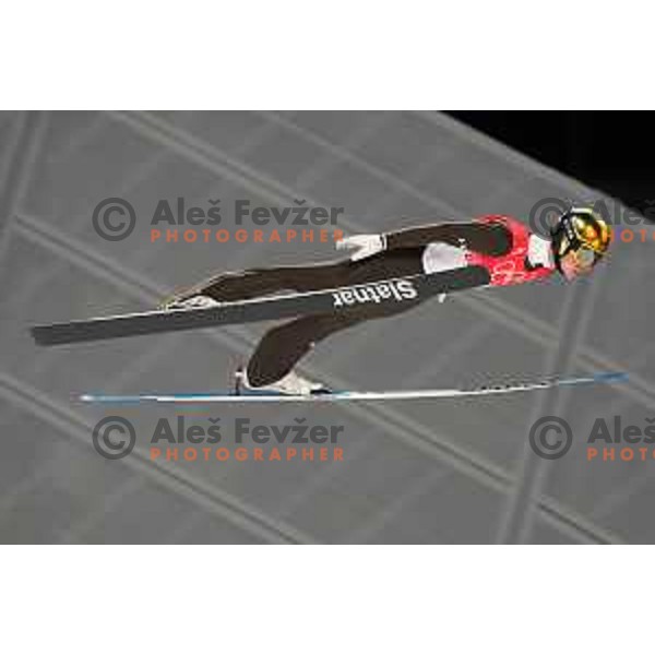 Lovro Kos (SLO) competes in Qualification of Men\'s Large Hill Ski Jumping in Zhnagjiakou at Beijing 2022 Winter Olympic Games, China on February 11, 2022