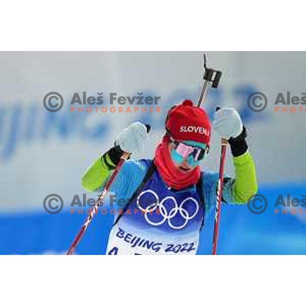 Ziva Klemencic (SLO) competes in Women’s Biathlon Sprint 7.5 km in Zhnagjiakou at Beijing 2022 Winter Olympic Games, China on February 11, 2022