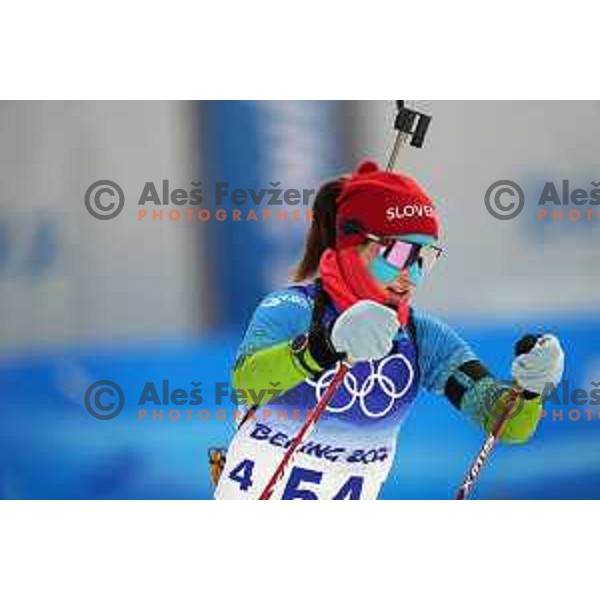 Ziva Klemencic (SLO) competes in Women’s Biathlon Sprint 7.5 km in Zhnagjiakou at Beijing 2022 Winter Olympic Games, China on February 11, 2022