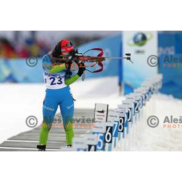 Polona Klemencic (SLO) competes in Women’s Biathlon Sprint 7.5 km in Zhnagjiakou at Beijing 2022 Winter Olympic Games, China on February 11, 2022