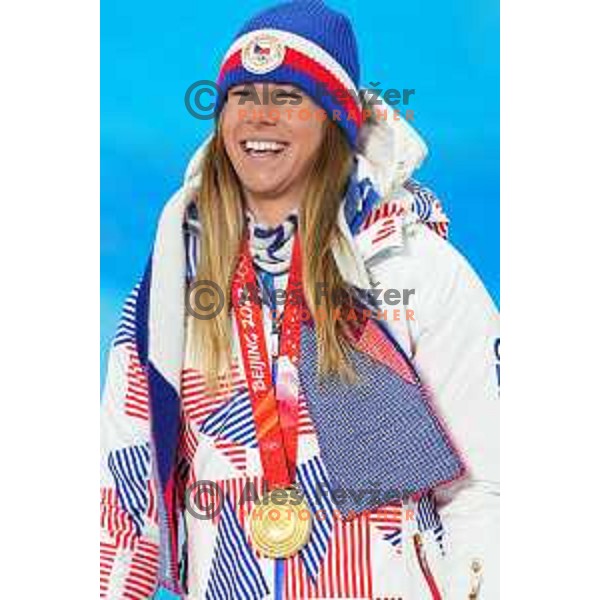 Gold medalist Ester Ledecka (CZE) in Women\'s Snowboard Parallel Giant Slalom in Zhangjiakou Genting Snow Park, Beijing 2022 Winter Olympic Games, China on February 8, 2022