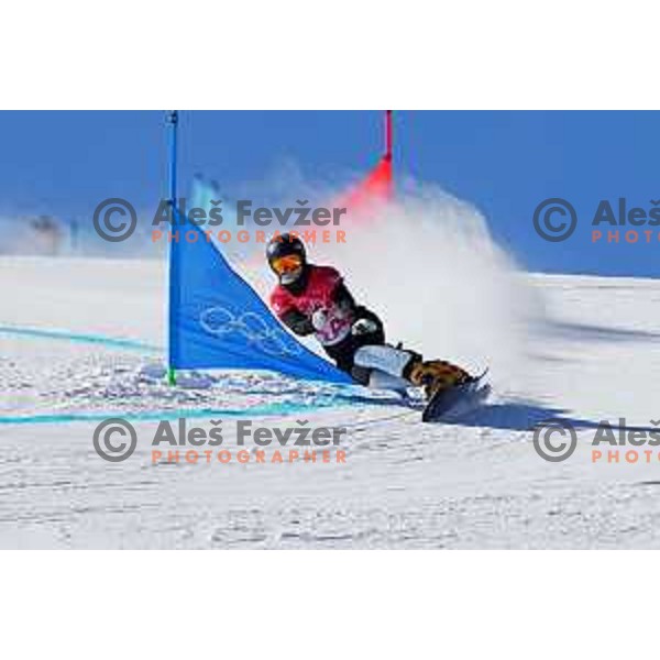 Gloria Kotnik of Slovenia, Olympic Bronze medalist in Women\'s Snowboard Parallel Giant Slalom in Zhangjiakou Genting Snow Park, Beijing 2022 Winter Olympic Games, China on February 8, 2022